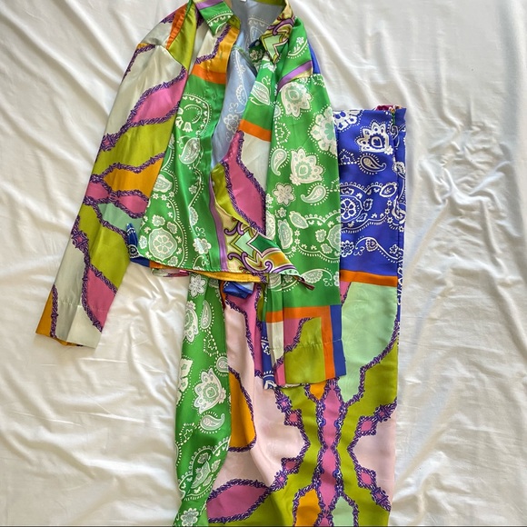 SHEIN Printed Shirt and Ruched skirt set - Picture 2 of 2